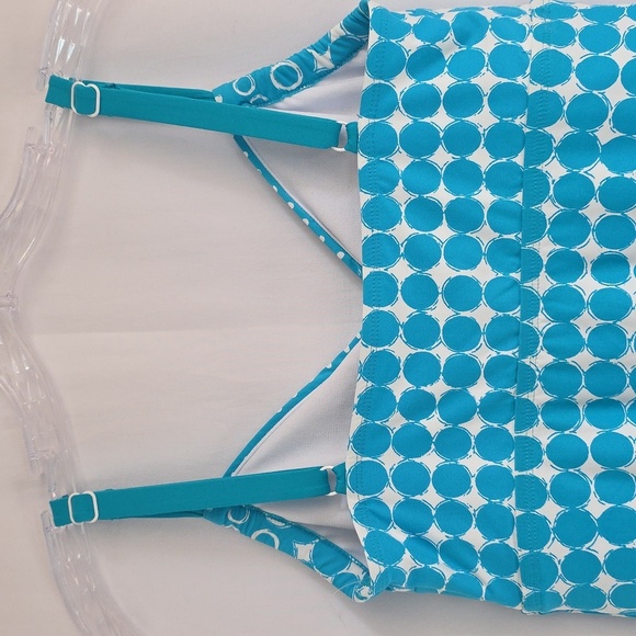 Beach House Turquoise Blue and White Polka Dot Swimsuit Top. Size 8. NWOT - Picture 5 of 8